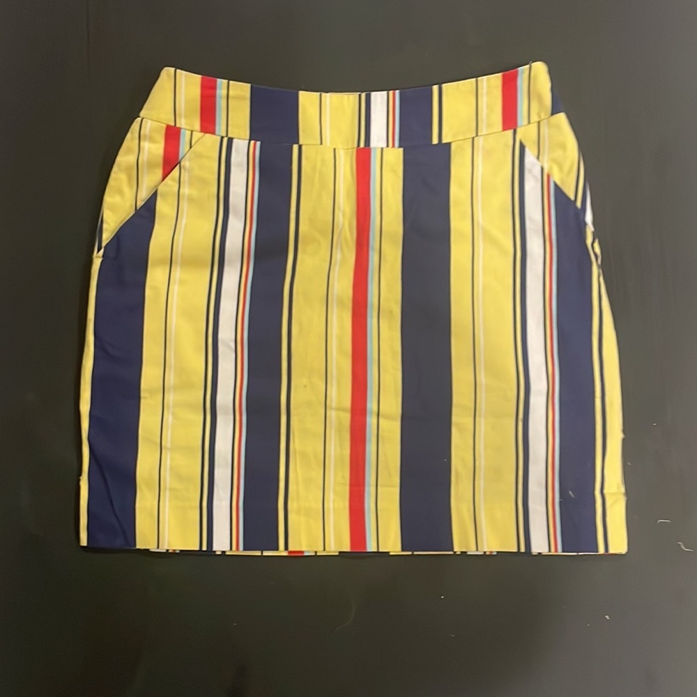 Loudmouth Golf Striped Skort Yellow Blue Red Size 2
